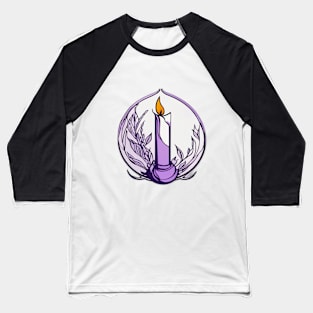 Serene Candle and Nature Emblem No. 611 Baseball T-Shirt